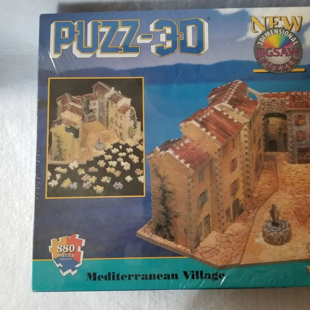 Wrebbit Puzz-3D Mediterranean Village 880pc puzzle new in box